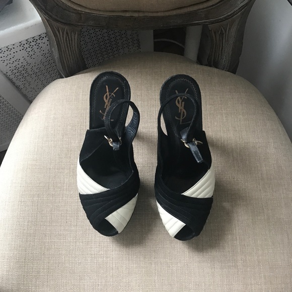 Yves Saint Laurent (YSL) Suede Platform Heels - Picture 2 of 8